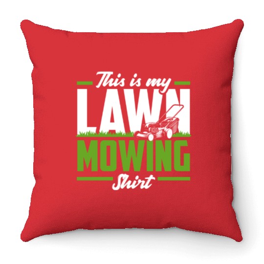 Landscaper Gardener Lawn Mowing Throw Pillows