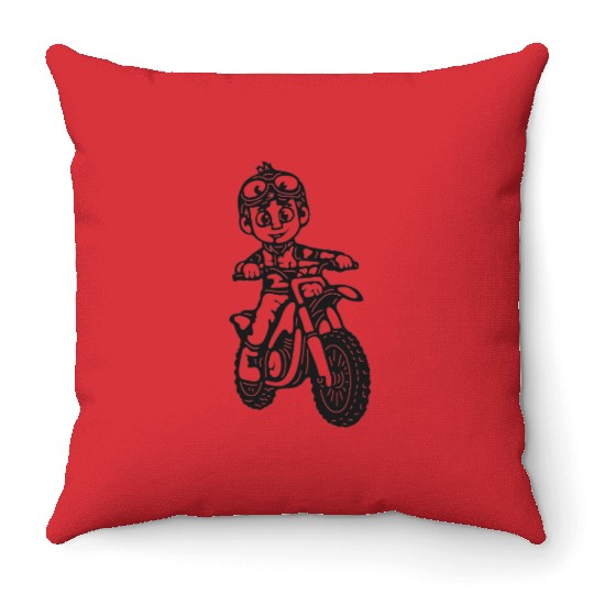 Wheelie Silly: Dirt Bike Comics & Rider Fails 001 Throw Pillows