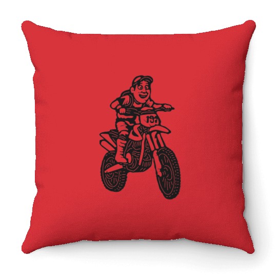 Wheelie Silly: Dirt Bike Comics & Rider Fails 016 Throw Pillows