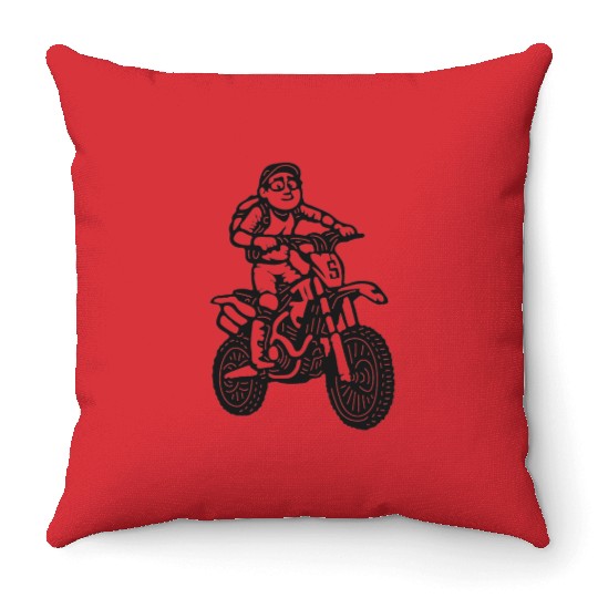 Wheelie Silly: Dirt Bike Comics & Rider Fails 017 Throw Pillows