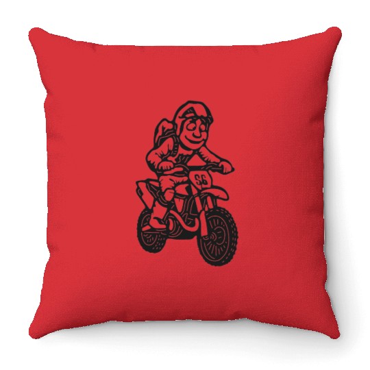 Wheelie Silly: Dirt Bike Comics & Rider Fails Throw Pillows