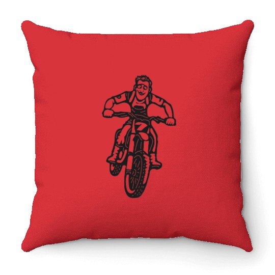 Wheelie Silly: Dirt Bike Comics & Rider Fails 002 Throw Pillows
