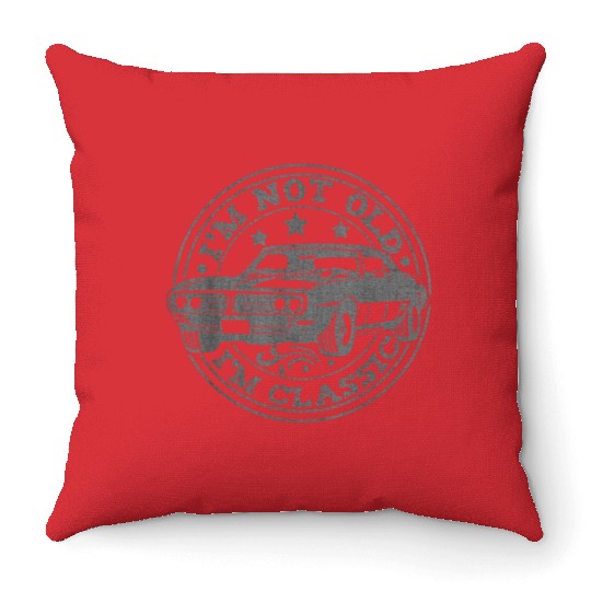 Classic Car Birthday Graphic Throw Pillows