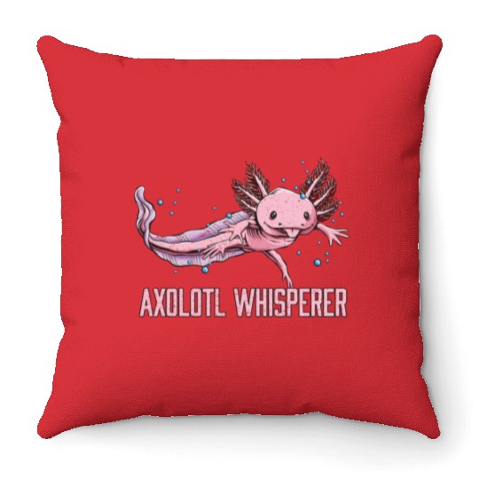 Axolotl Whisperer Salamander Animal Lover Amphibia Throw Pillows