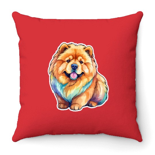 Chow Chow Watercolor Throw Pillows