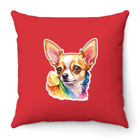 Chihuahua Watercolor Throw Pillows
