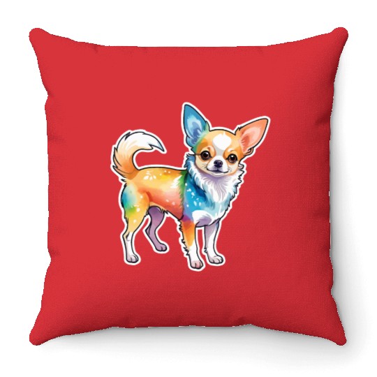 Chihuahua Watercolor Throw Pillows