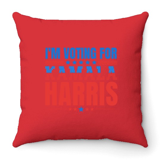 I m voting for Kamala Harris 2024 Throw Pillows