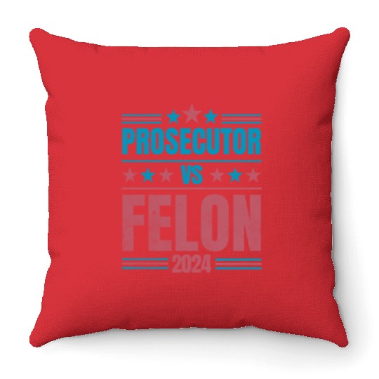 Prosecutor vs Felon Funny Throw Pillows