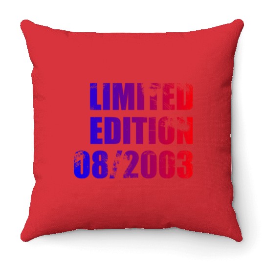 21st birthday Limited Edition 08/2003 Throw Pillows
