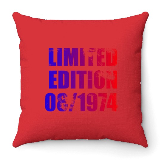 50th birthday Limited Edition 08/1974 Throw Pillows