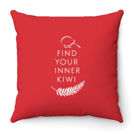 Find Your Inner Kiwi New Zealand Souvenir Throw Pillows