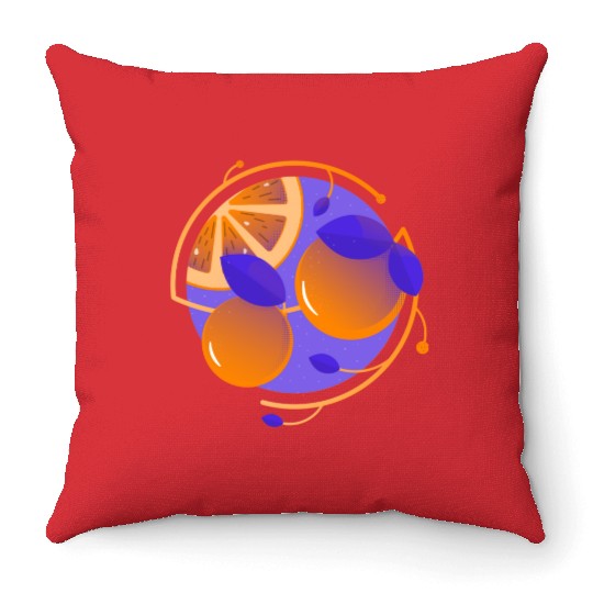 Orange Fruit Throw Pillows