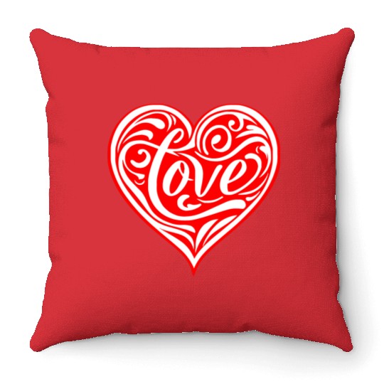 Tribal Love Heart LIKE US ON FACEBOOK # Throw Pillows
