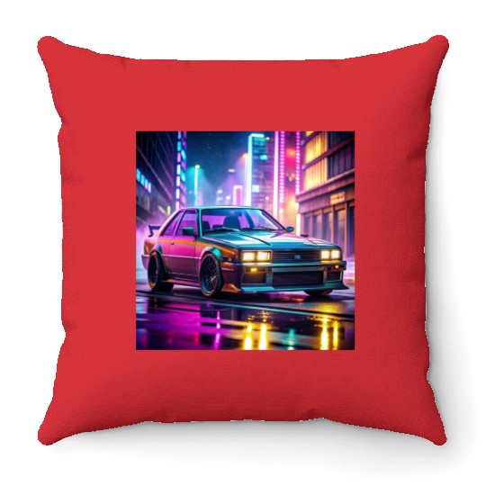gta 5 drift car cyberpunk Throw Pillows