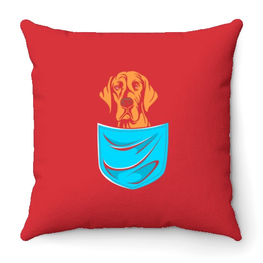 Cute Dog Lovers Great Dane Dog In A Pocket Throw Pillows