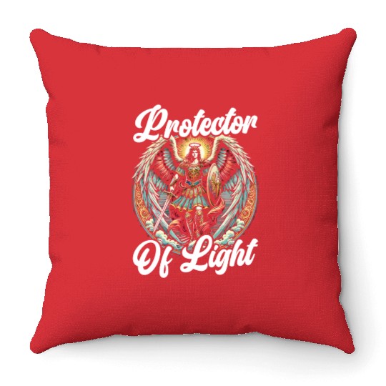 Archangel Michael Catholic Christianity Angel Throw Pillows
