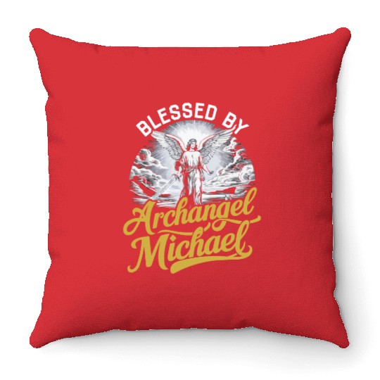 Archangel Michael Catholic Christianity Angel Throw Pillows