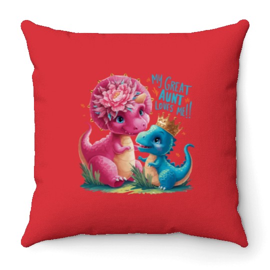 My Great Aunt Loves Me Throw Pillows