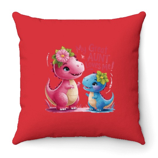 My Great Aunt Loves Me Throw Pillows