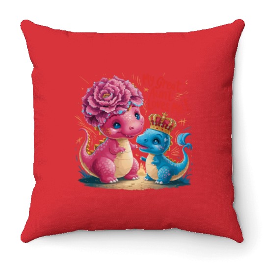 My Great Aunt Loves Me Throw Pillows