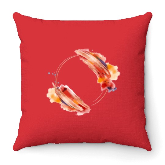 a vector abstract watercolor-painted frame involve Throw Pillows