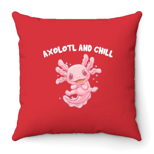 Chill Animal Meme Salamander Animal Pun Throw Pillows
