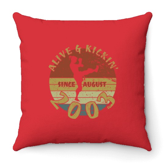 21st birthday Alive and kickin since 08/2003 Throw Pillows