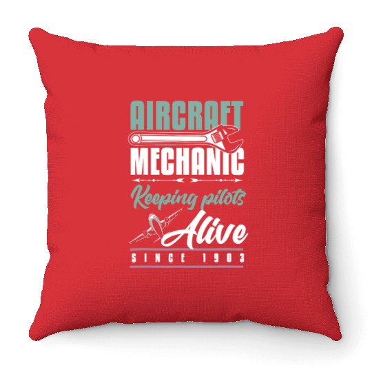 Aircraft Mechanic Proud Airplane Mechanic Throw Pillows