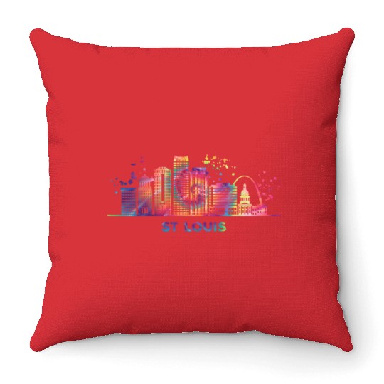 St Louisian Skyline St Louis Throw Pillows