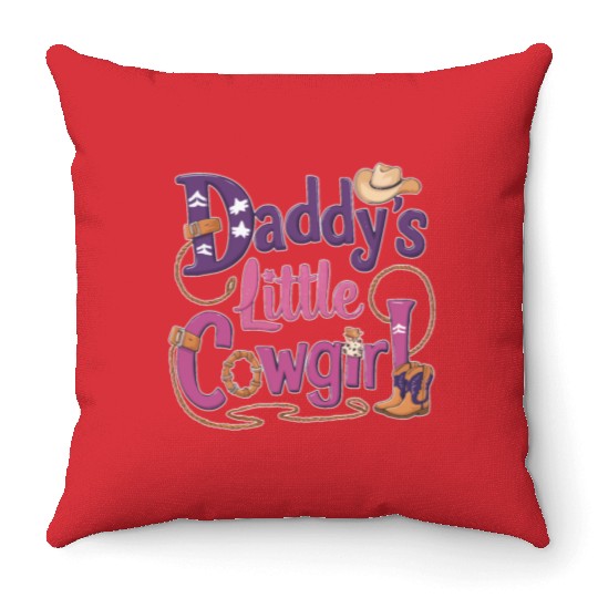 Daddy's Little Cowgirl Throw Pillows
