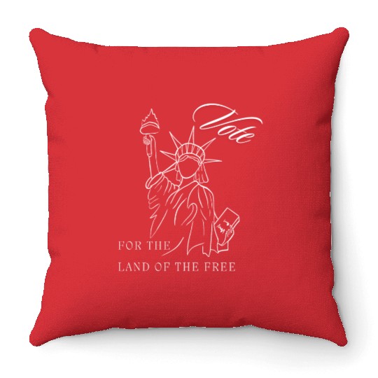 Vote For The Land Of The Free Throw Pillows