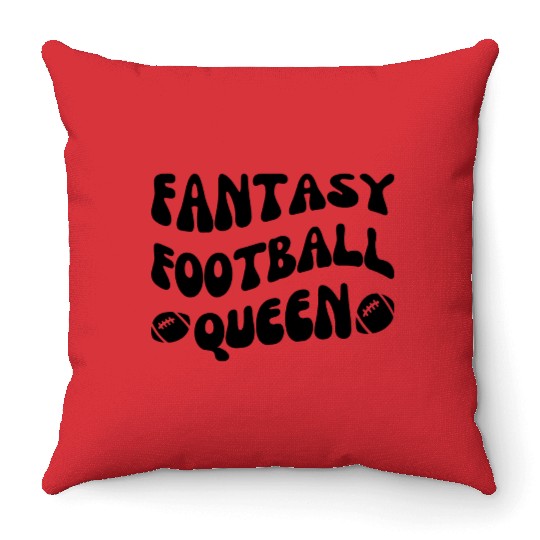 Fantasy Football Queen Throw Pillows