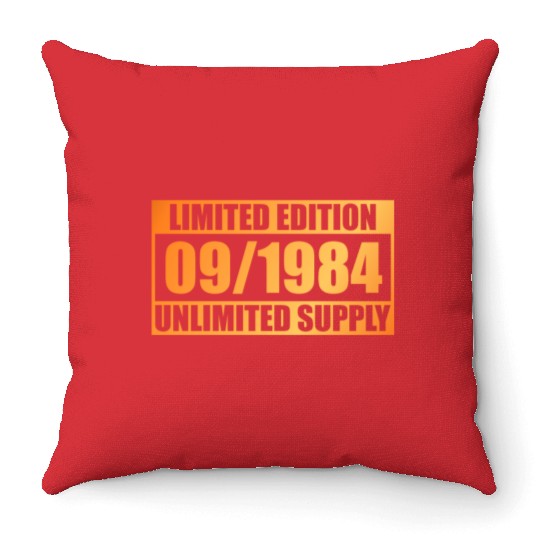 40th birthday Limited Edition - ꝏ Supply 09/1984 Throw Pillows