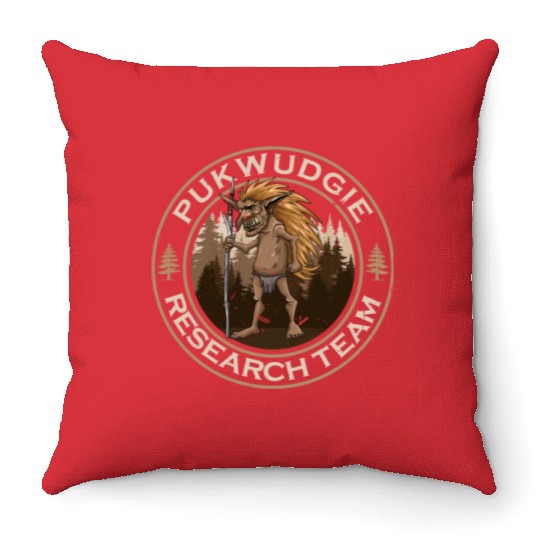 Pukwudgie Research Team Monster Believe Cryptid Throw Pillows