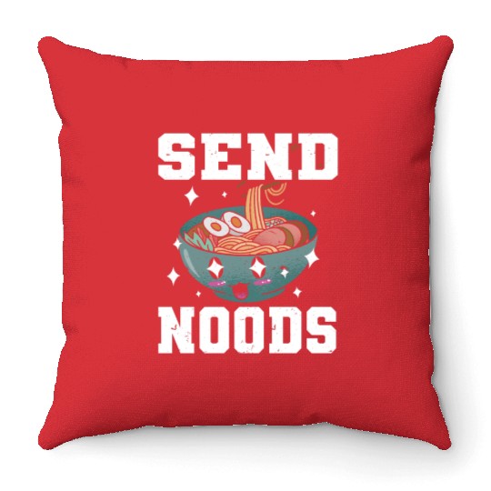 Send Noods Funny Japanese Ramen Noodle Throw Pillows