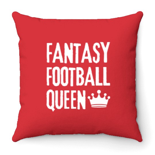 Fantasy Football Queen Throw Pillows