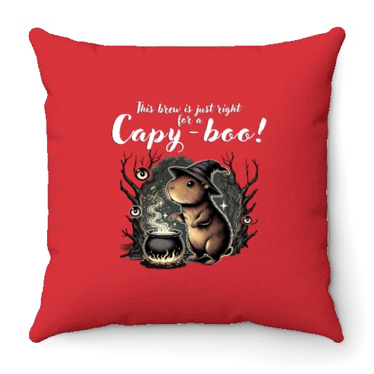 Capy-boo Witch Capybara Throw Pillows – Brew the Perfect