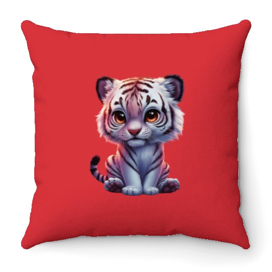 Baby Tiger Throw Pillows