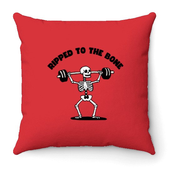 Ripped to the Bone Throw Pillows