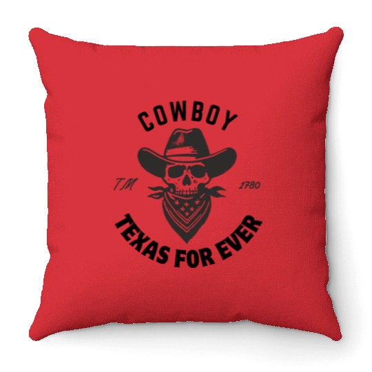 cowboy texas for ever Premium Throw Pillows