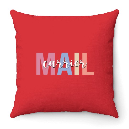 Mail Carrier Postal Worker Mailman Throw Pillows