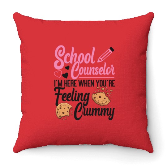 School Counselor Pun Cookie School Throw Pillows