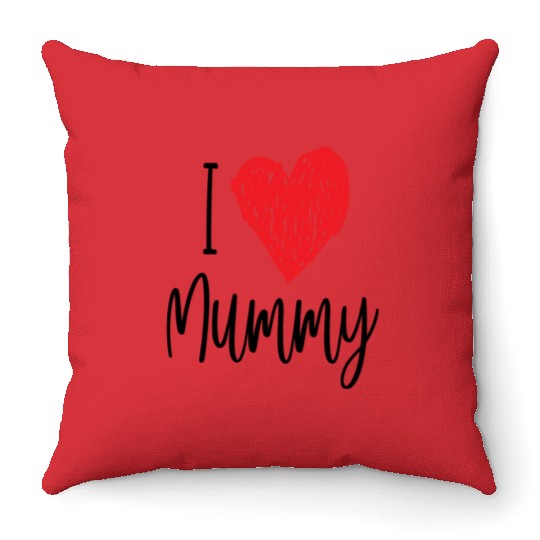 i love mummy Throw Pillows