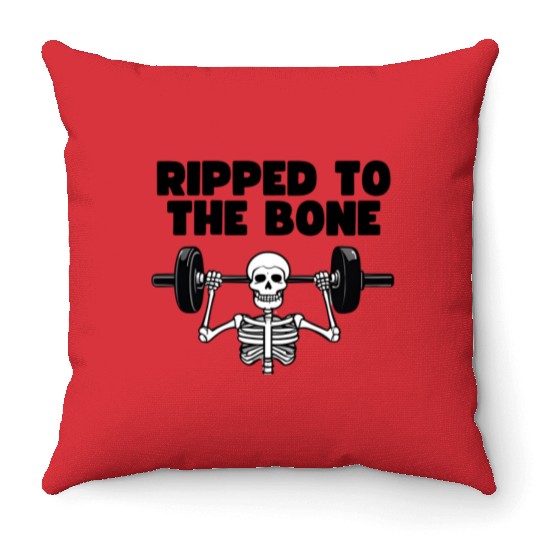 Ripped to the Bone Throw Pillows
