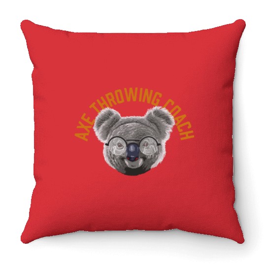 Koalified Axe Throwing Coach Axe Thrower Funny Throw Pillows