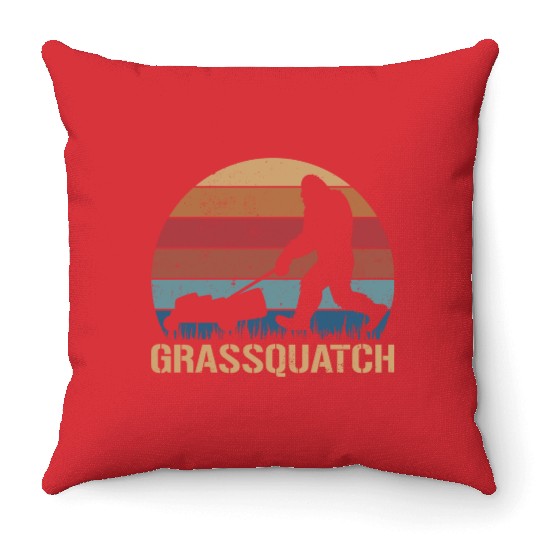 Grassquatch Funny Sasquatch Bigfoot Throw Pillows
