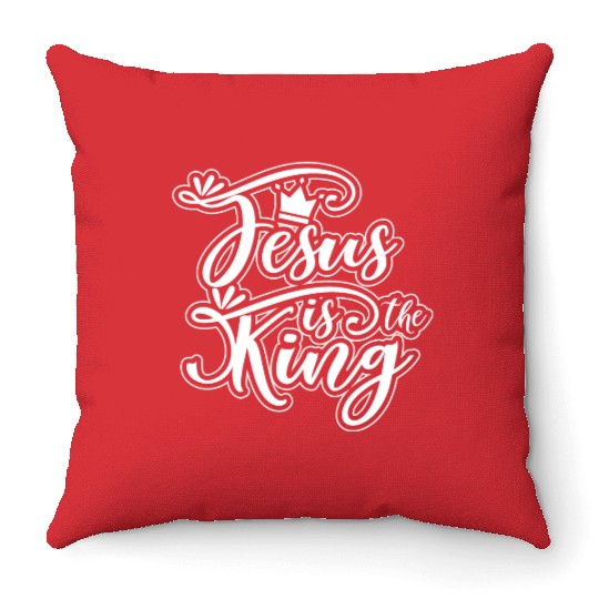 Jesus Is King Love Jesus Christian Christmas Throw Pillows