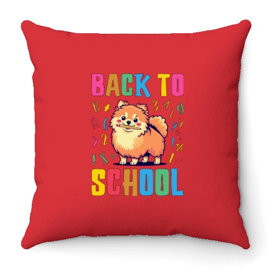 Back To School with a Cute Pomeranian Throw Pillows