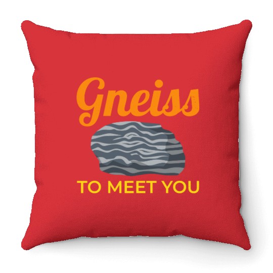 Gneiss Crystal Mineral Collecting Rock Hunting Throw Pillows